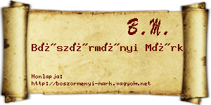 Böszörményi Márk névjegykártya