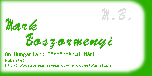 mark boszormenyi business card